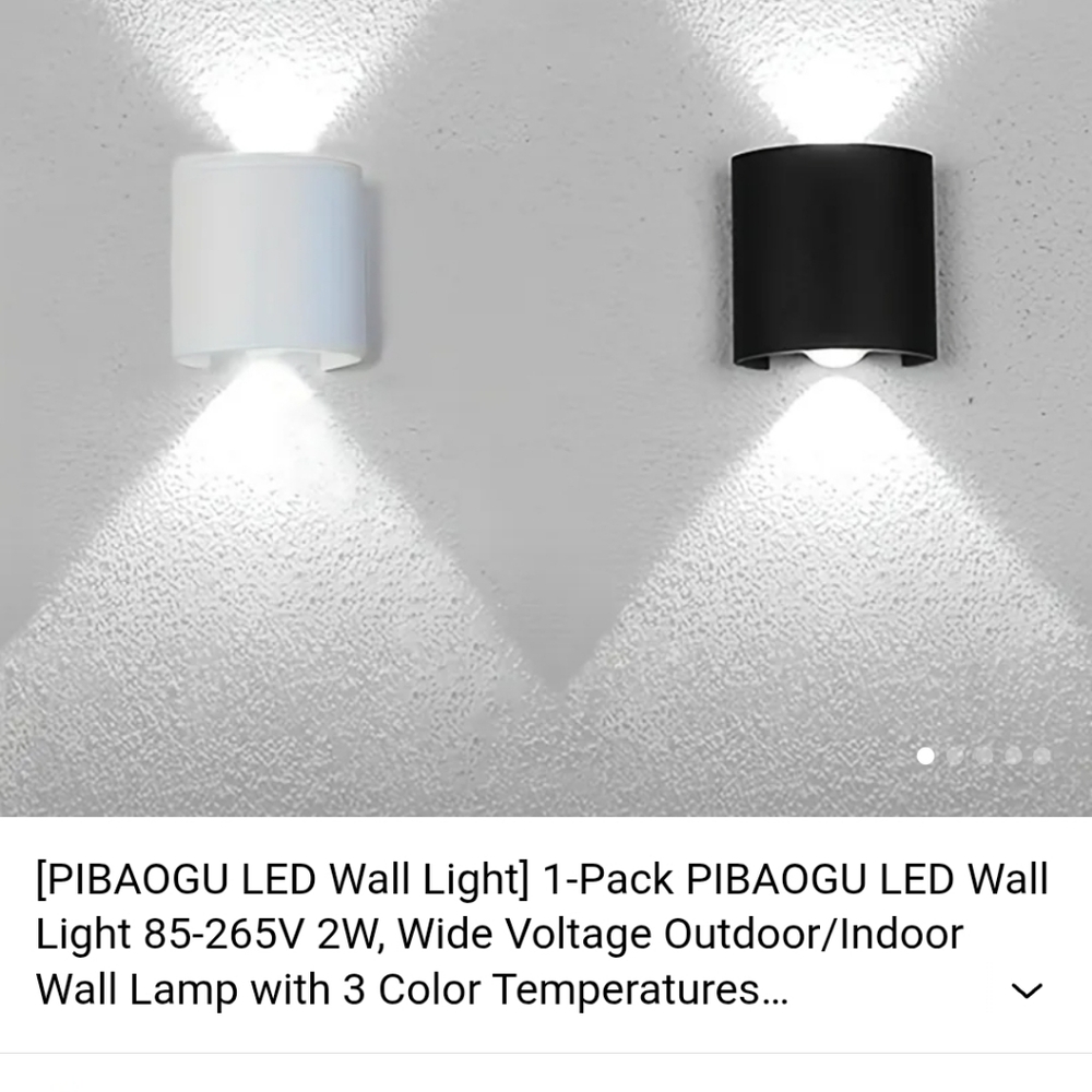 PIBAOGU LED Wall Light in Black and White
